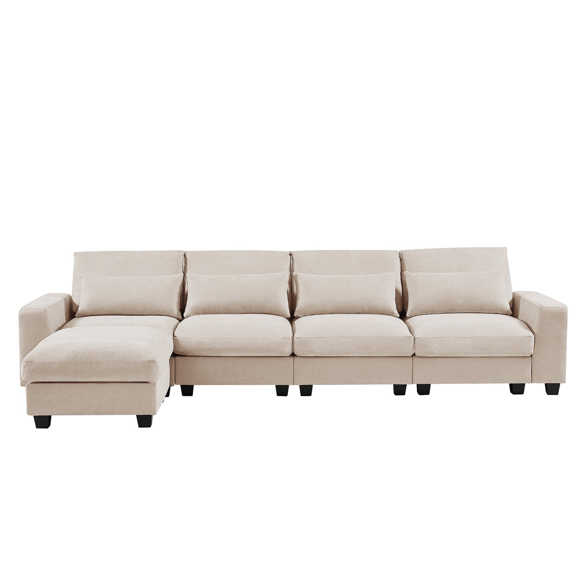Modern L-Shape Feather Filled Sectional Sofa with Reversible Chaise S2600