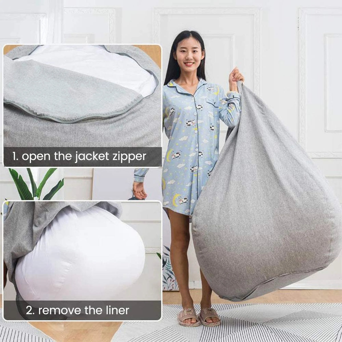 Beanbag Cover Lazy Sofa Cover D5415