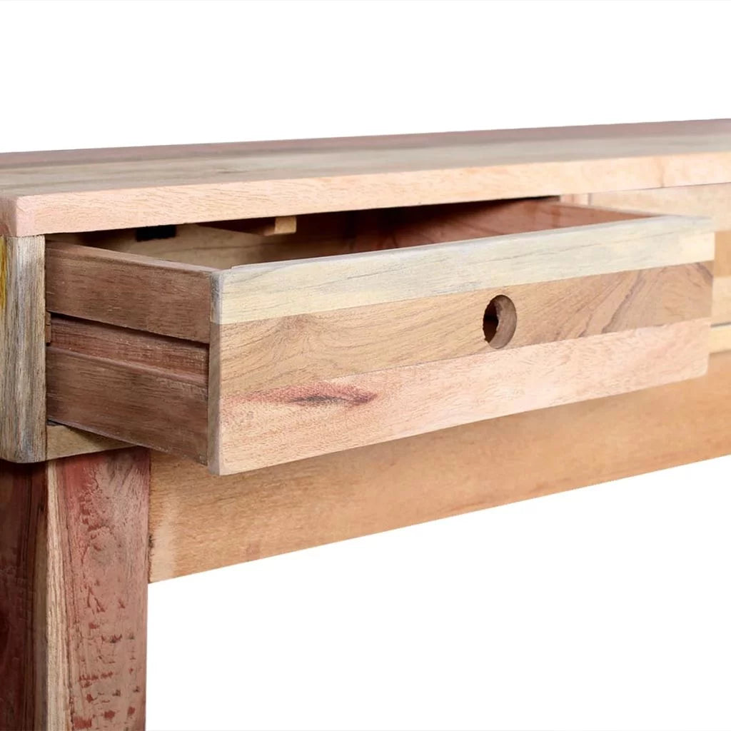 Console Table with 3 Storage Drawers Reclaimed Wood W8269
