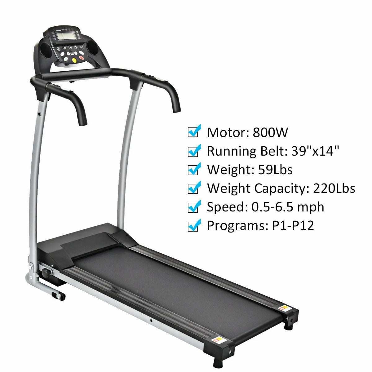 Folding Electric Treadmill 800W Pink W367846