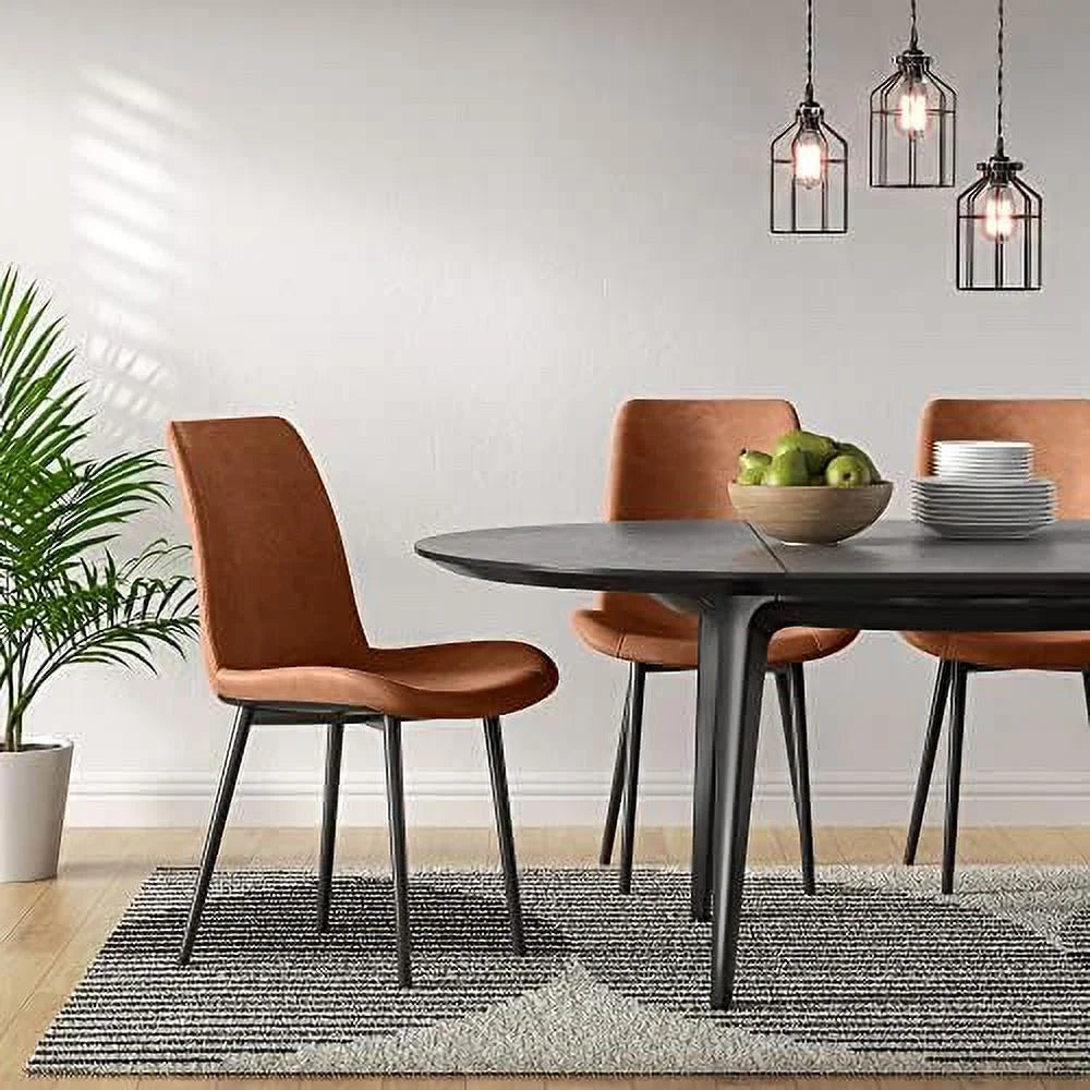 Faux Leather Dining Chairs Set of 2 Metal Legs C888613