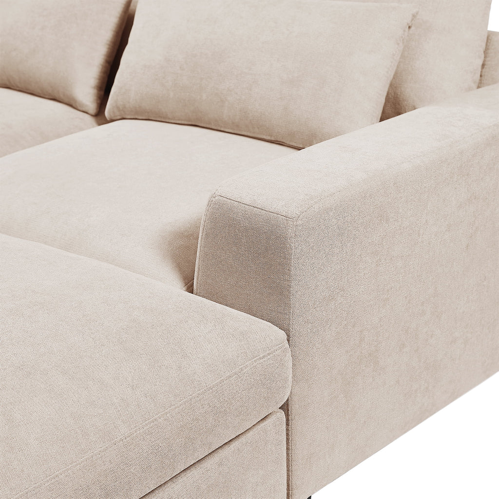 Modern L-Shape Feather Filled Sectional Sofa with Reversible Chaise S2600