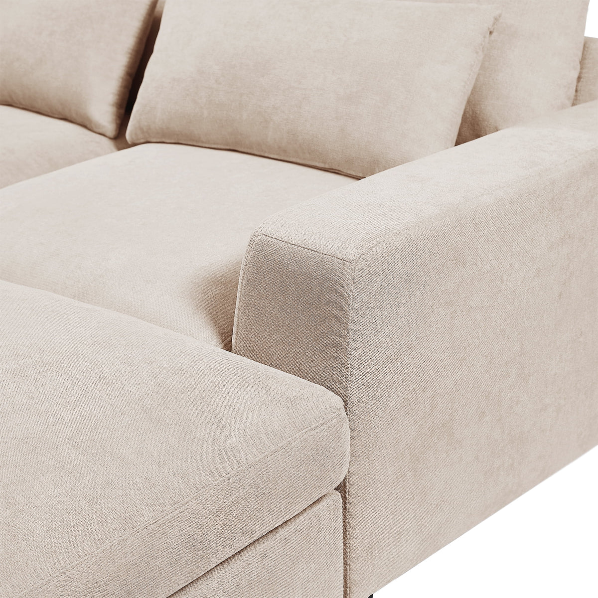 Modern L-Shape Feather Filled Sectional Sofa with Reversible Chaise S2600