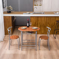 3PCS Dining Table Set 2 Chairs Wood Metal U218