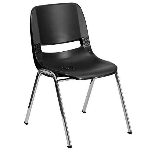 Black Stack Chair with Chrome Frame C260