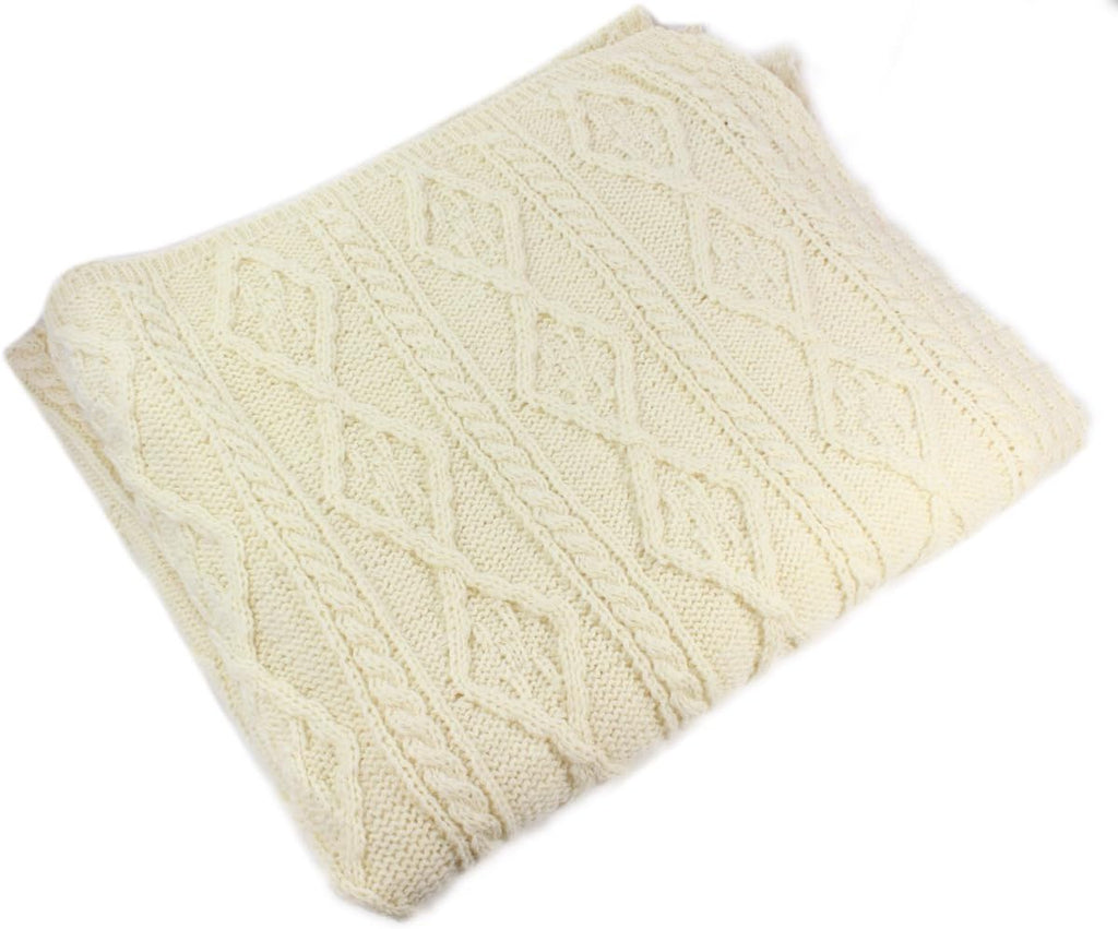 Aran Knit Merino Wool Blanket O10684