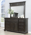Dark Walnut Wood Dresser Mirror with Door N296457