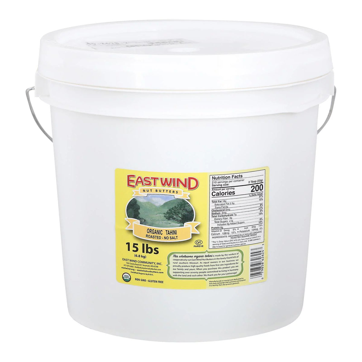 100% Roasted Sesame No Salt Tahini 15 lb G7120