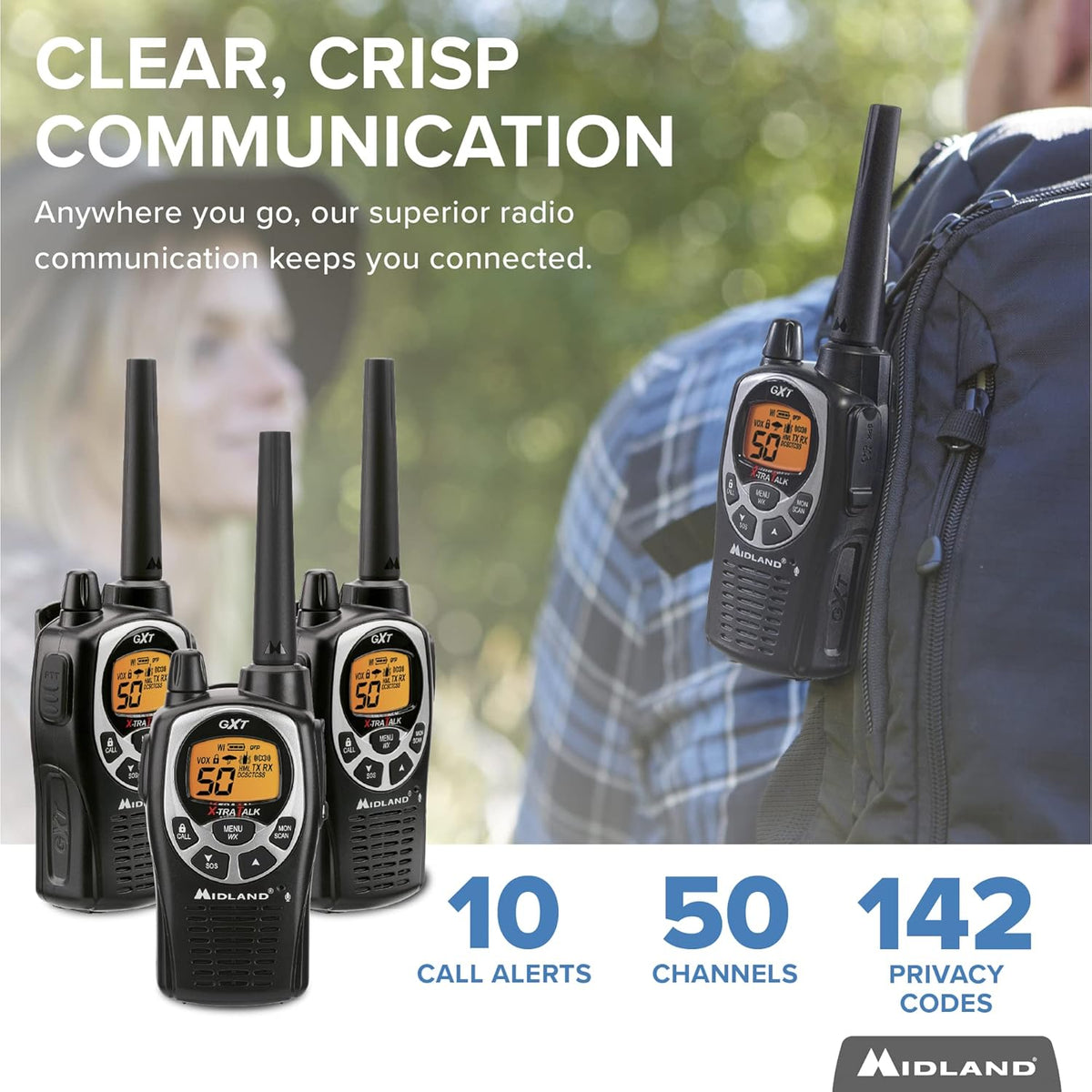 50 Channel Waterproof GMRS Two-Way Radio 3-Pack E149850