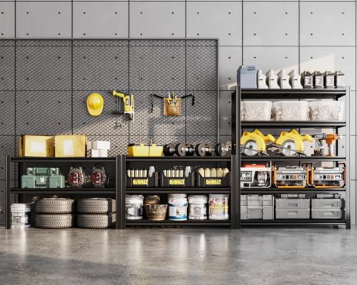 5 Tier Adjustable Heavy Duty Metal Shelving Unit, Black M57252