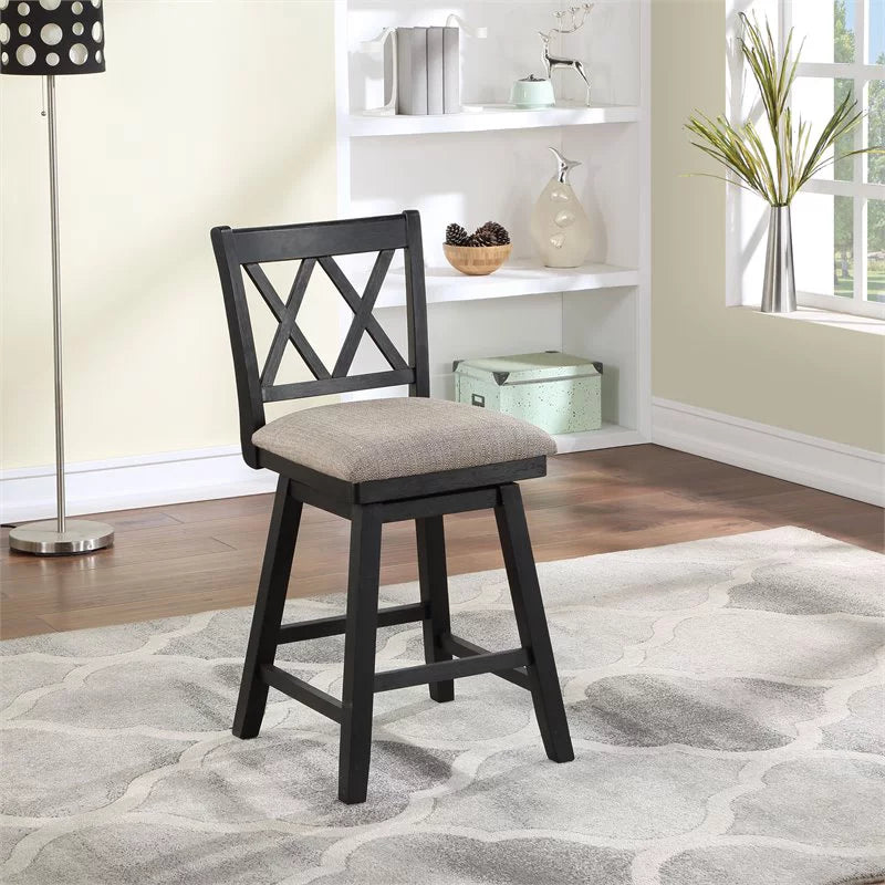 24" Swivel Solid Wood Counter Stool B852031