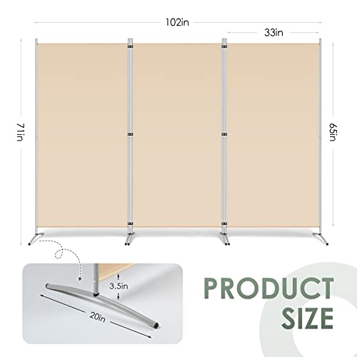 4 Panel 6 FT Folding Privacy Screen Room Divider, Black L926