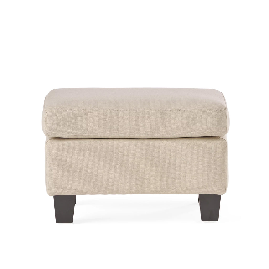 Rectangular Linen Fabric Ottoman Q895