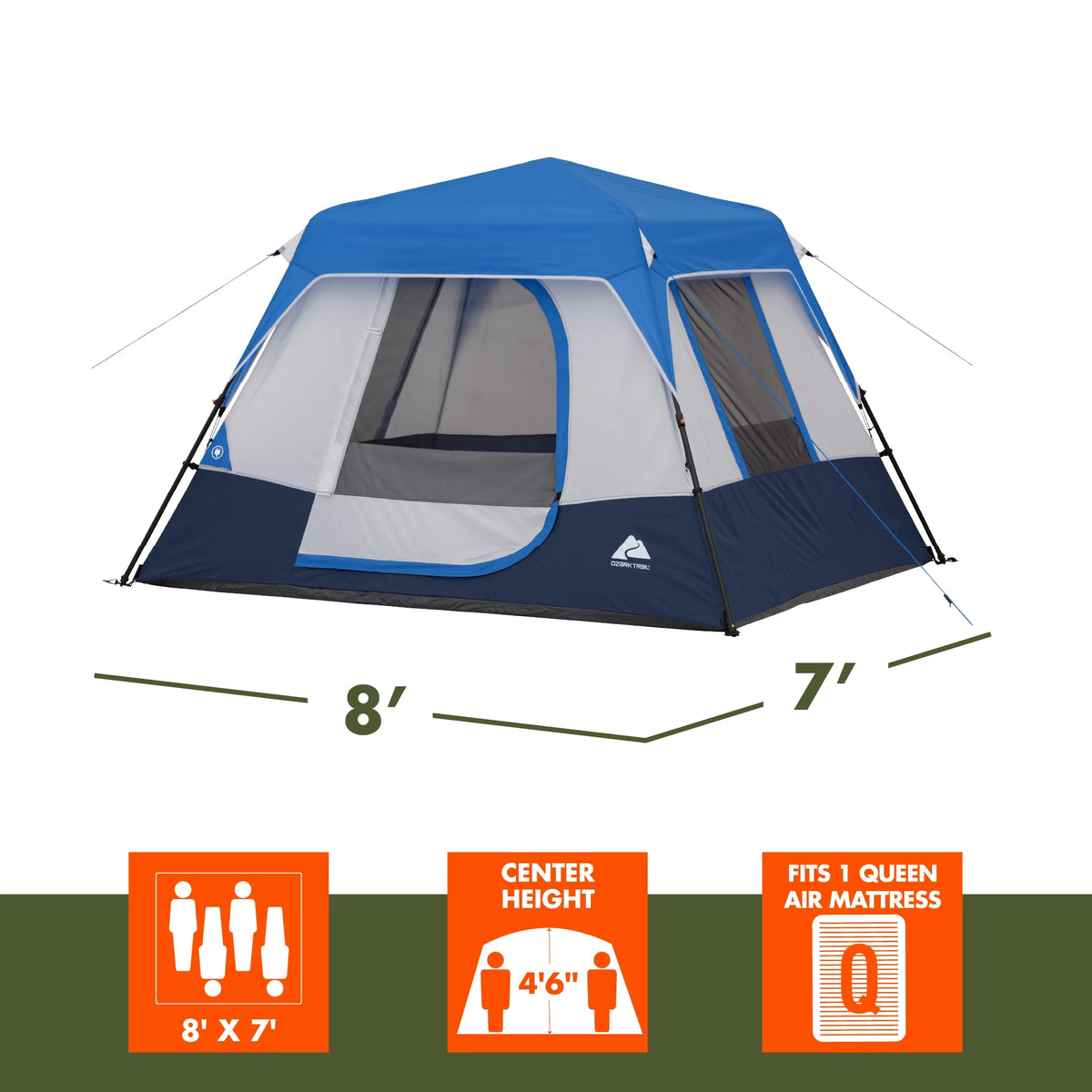 4-Person Instant Cabin Tent with LED Lighted Hub Y543471
