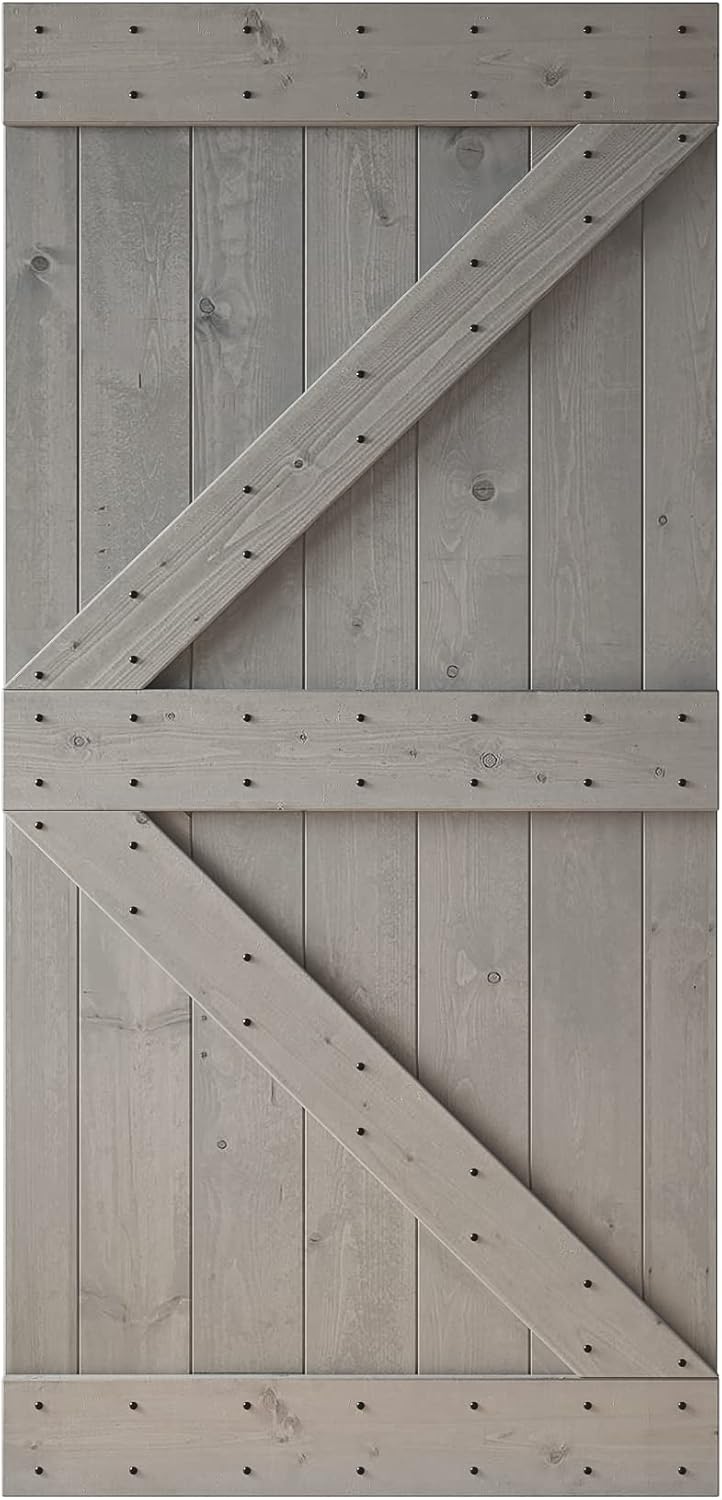 42 in x 84 in Knotty Wood Sliding Barn Door V18143