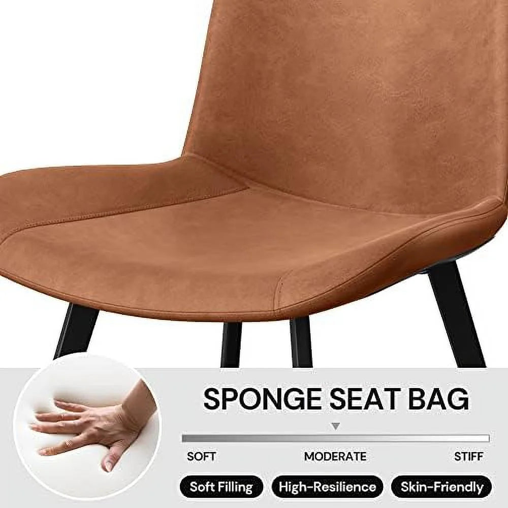 Faux Leather Dining Chairs Set of 2 Metal Legs C888613