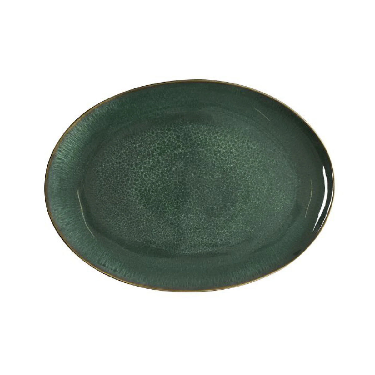 Stoneware Dish 34x45cm Black Green B90406
