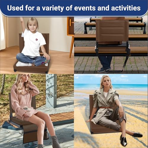 Portable Bleacher Seats with Back Support and Padded Cushion U21238