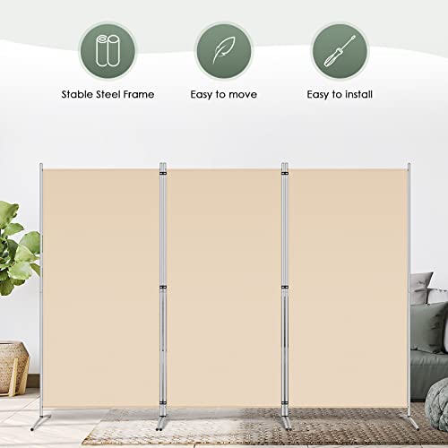 4 Panel 6 FT Folding Privacy Screen Room Divider, Black L926
