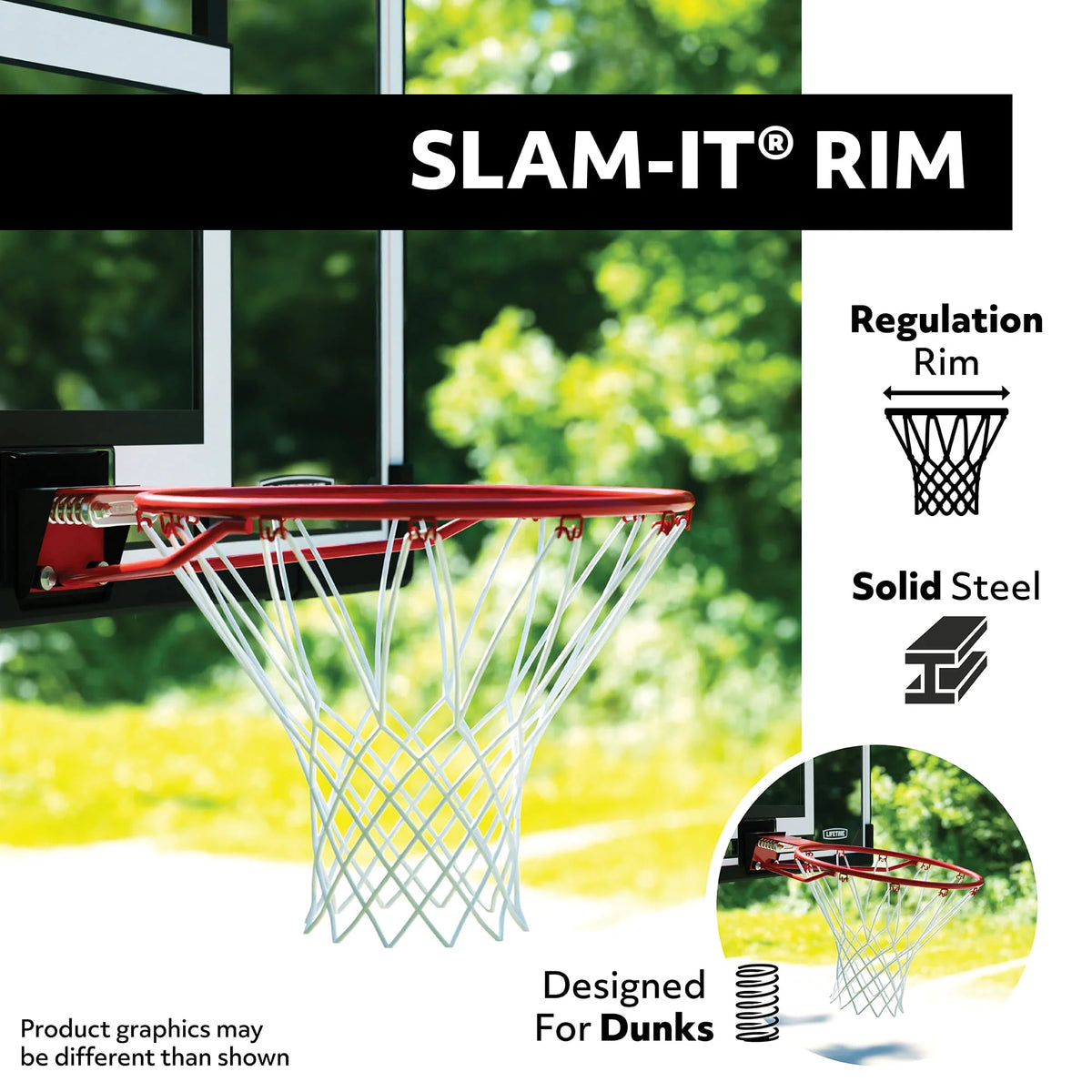 44 inch Polycarbonate Basketball Backboard and Rim Combo P57230
