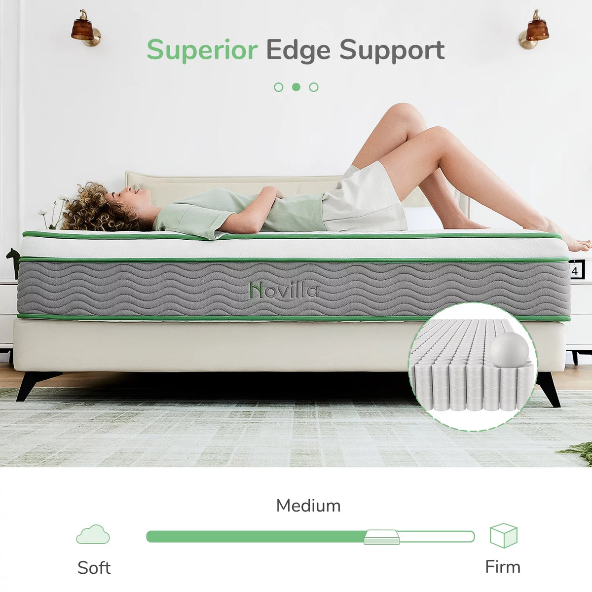 10" Pocket Spring Memory Foam Hybrid Mattress, Full Size D59435