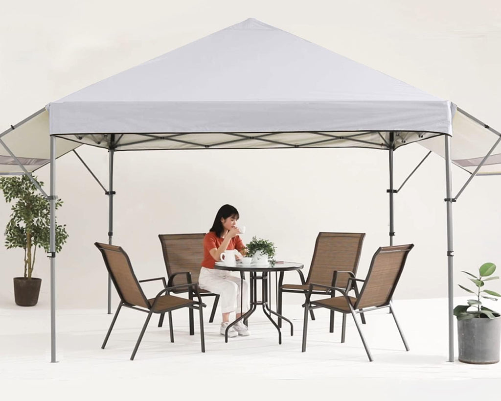 10x10 Pop-up Canopy Tent with Double Awnings Dark Gray T5285