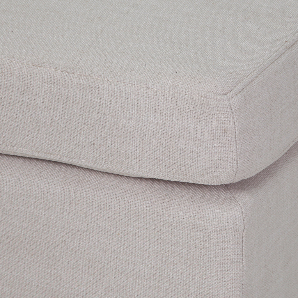 Rectangular Linen Fabric Ottoman Q895