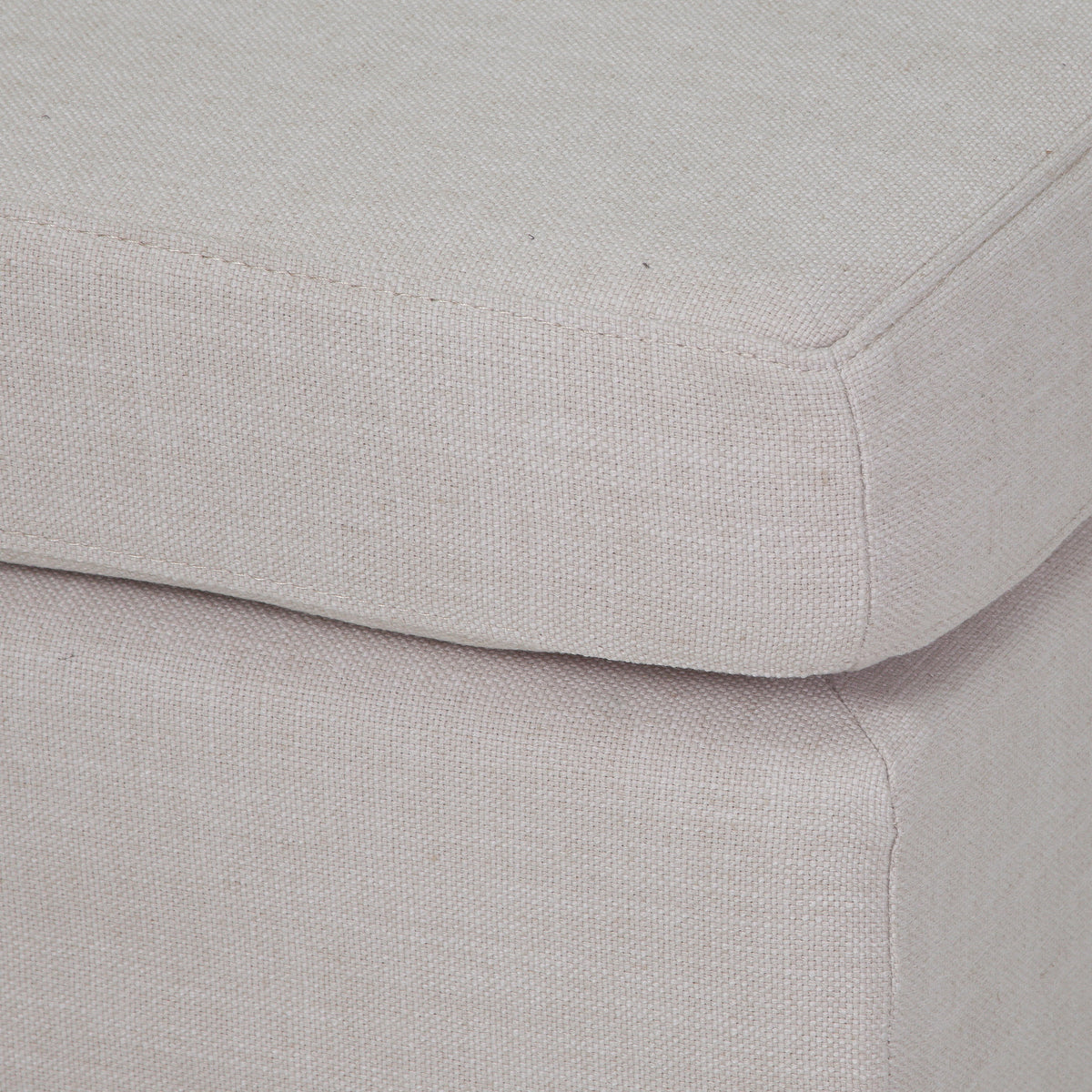 Rectangular Linen Fabric Ottoman Q895