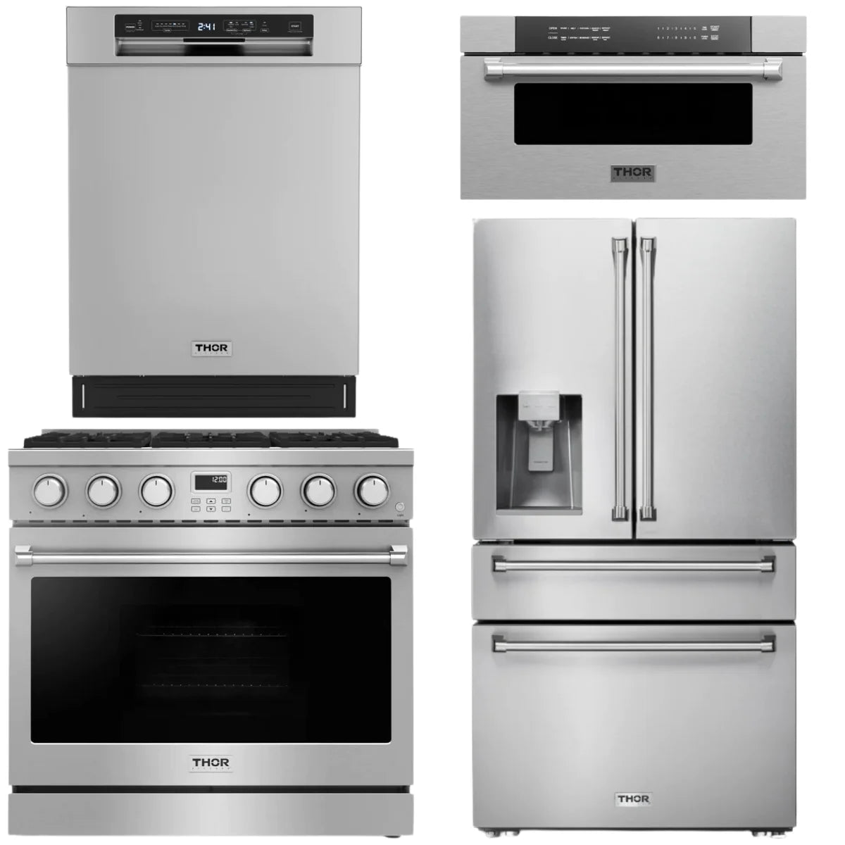 36 Gas Range, Refrigerator, Dishwasher and Microwave L4869