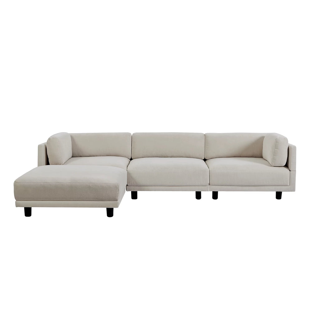 Oversized Convertible Sectional Sofa L Shaped Couch with Reversible Chaise Beige B743017
