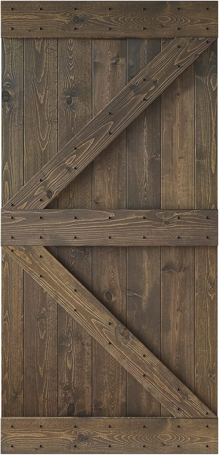 42 in x 84 in Knotty Wood Sliding Barn Door V18143
