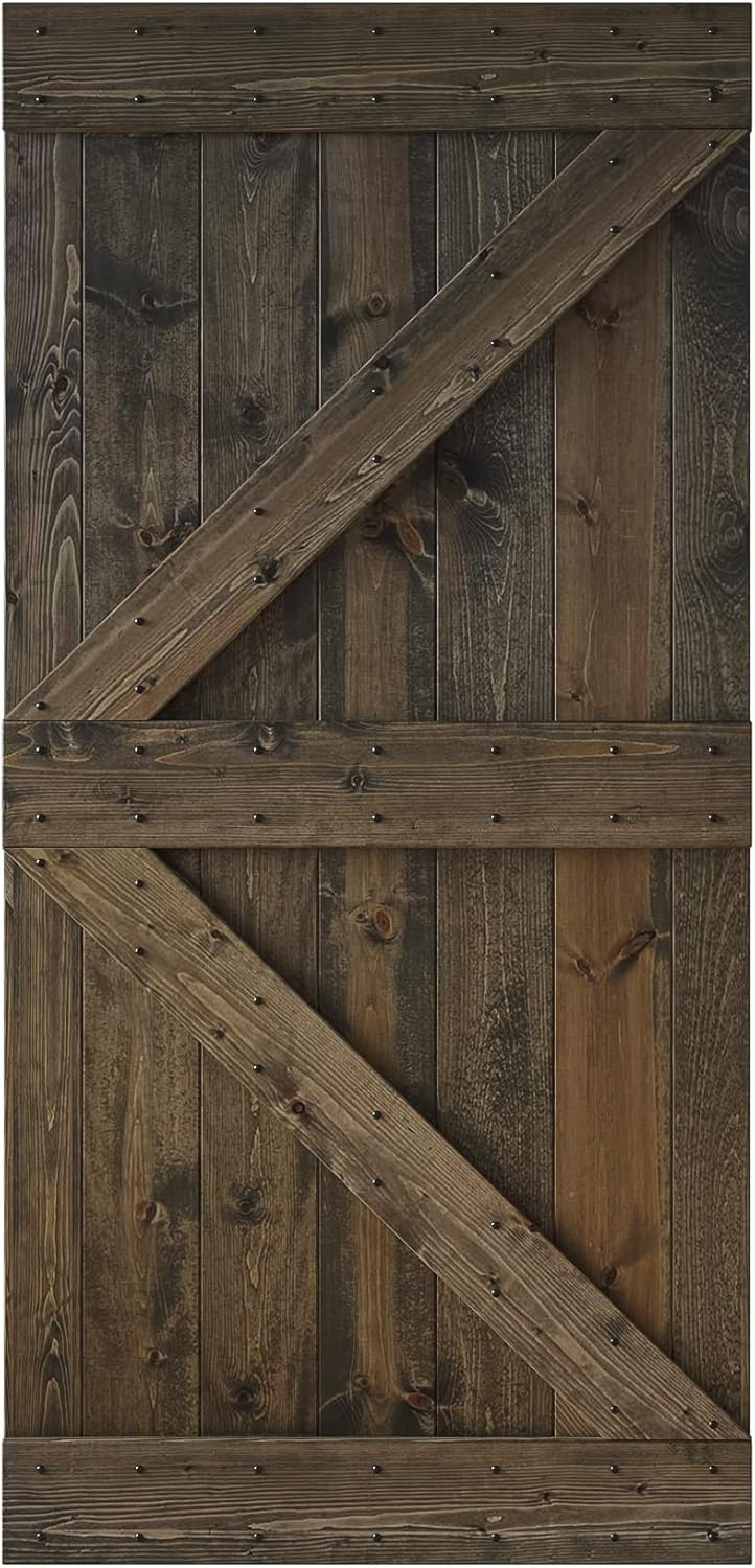 42 in x 84 in Knotty Wood Sliding Barn Door V18143