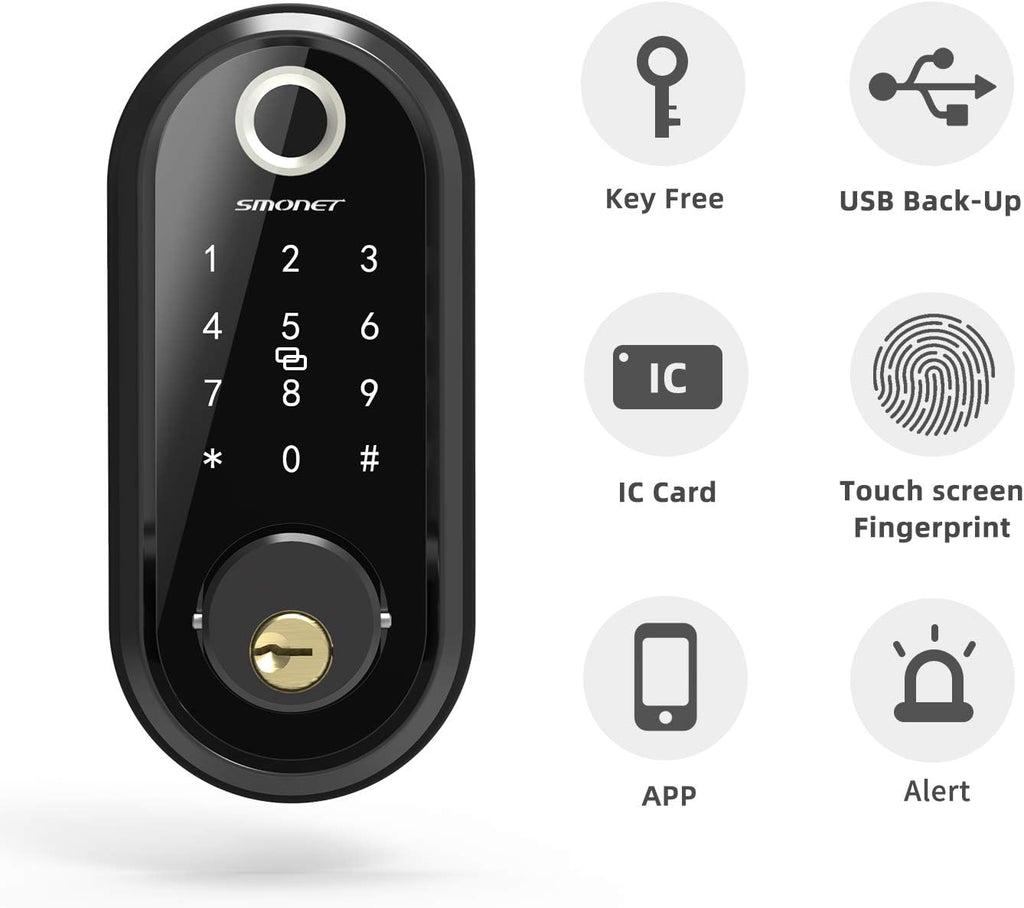 Keyless Entry Deadbolt Door Lock with Fingerprint Touchscreen Keypad N230727