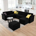 Velvet U Shaped Sectional Sofa 8 Seats G55397