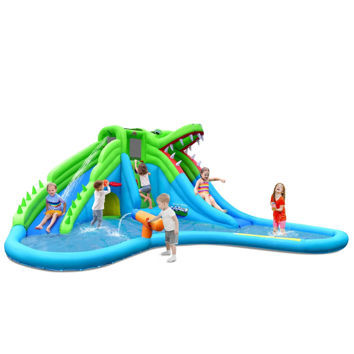 Inflatable Crocodile Water Slide Park with Pool B172248