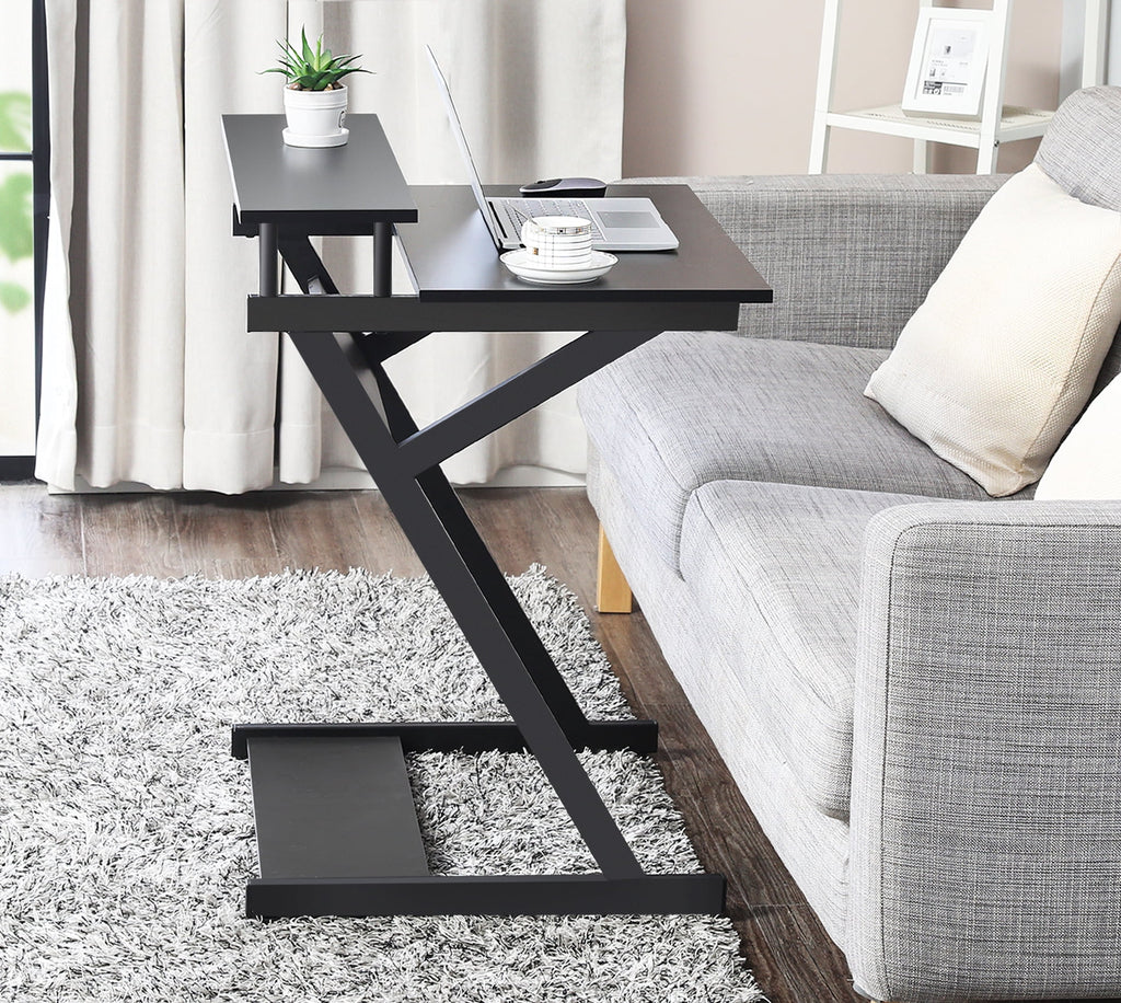 Black Computer Desk with Monitor Shelf F253930