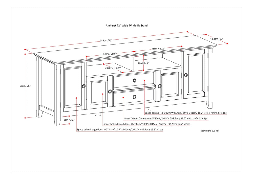 Light Golden Brown TV Media Stand R493665