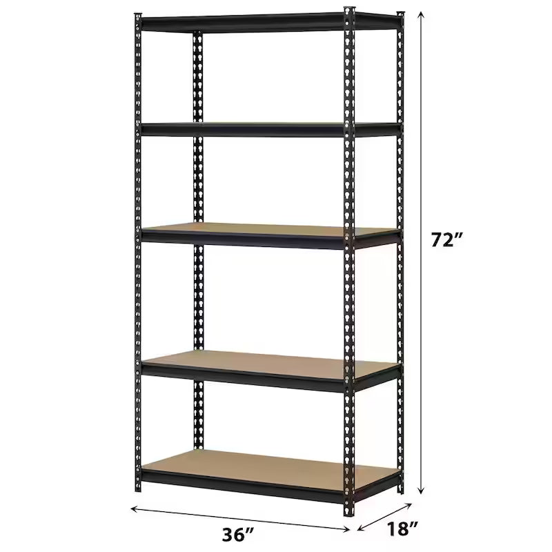 5-Tier Steel Garage Storage Shelving Unit in Black D699069