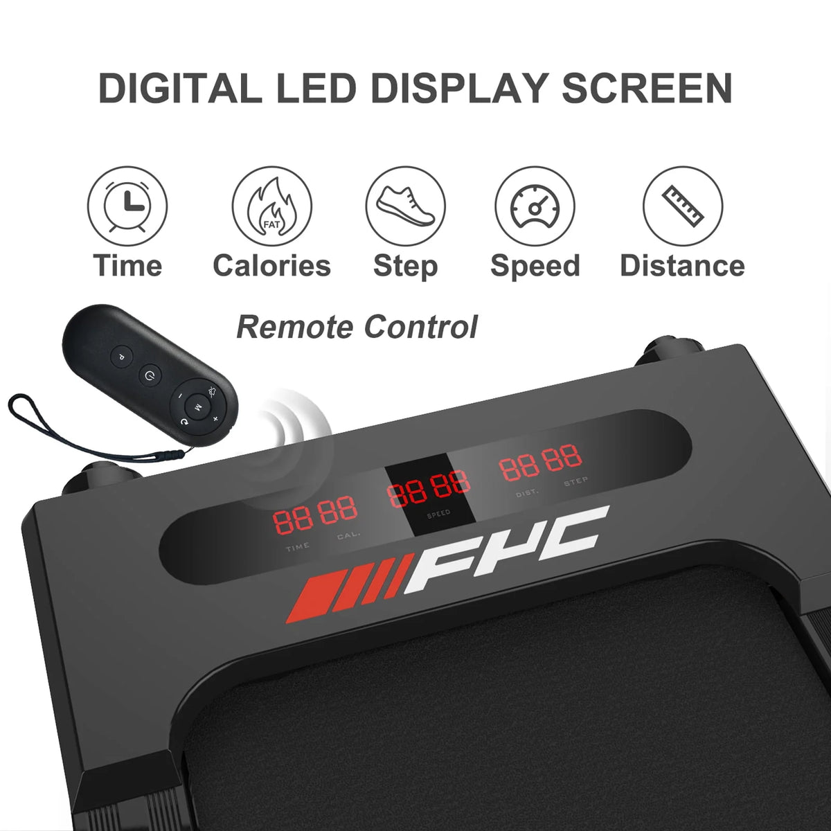 2.5HP Folding Treadmill with Remote Control & LED Display Y3189