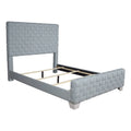 Light Teal and Gray Chenille Upholstered Bed M63639