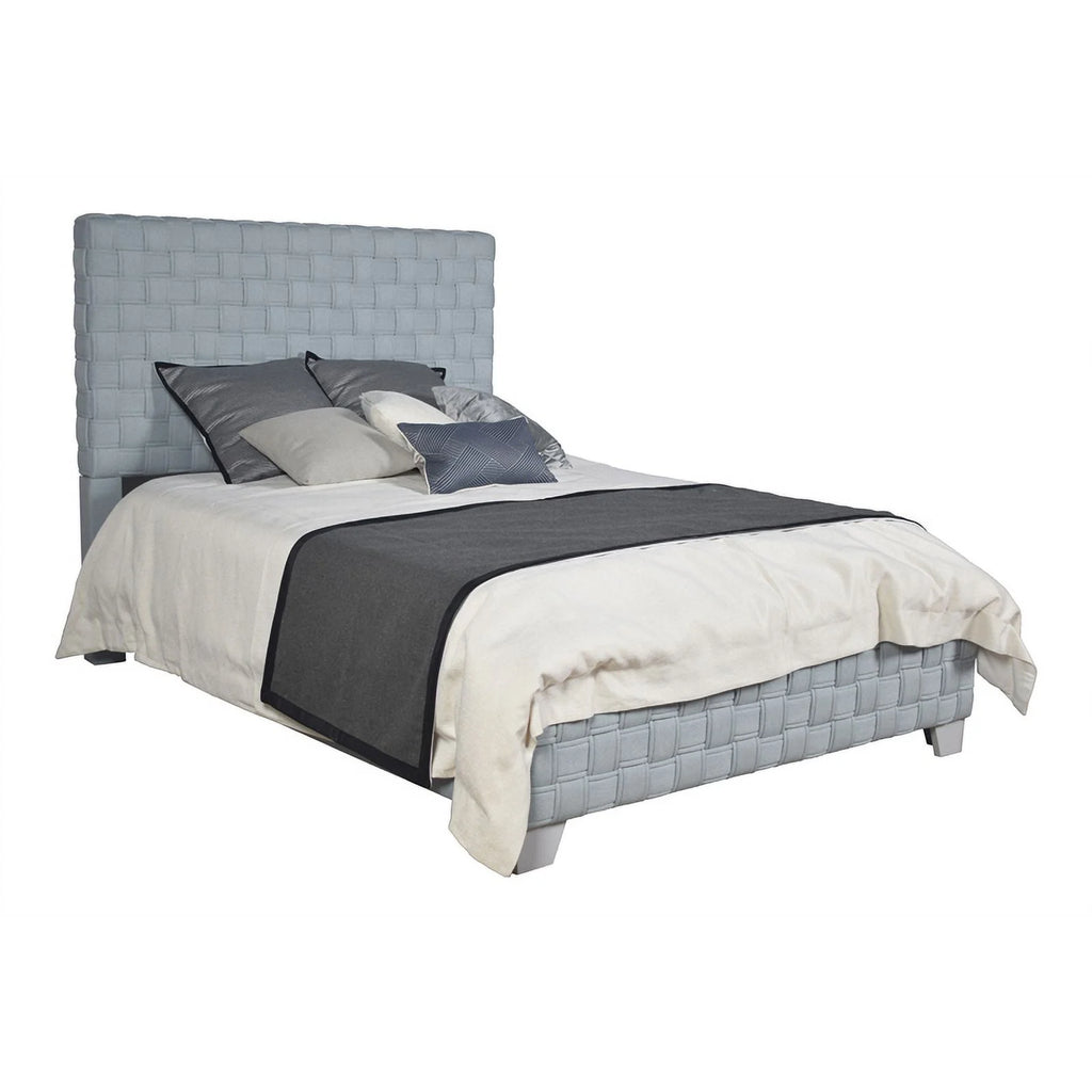 Light Teal and Gray Chenille Upholstered Bed M63639