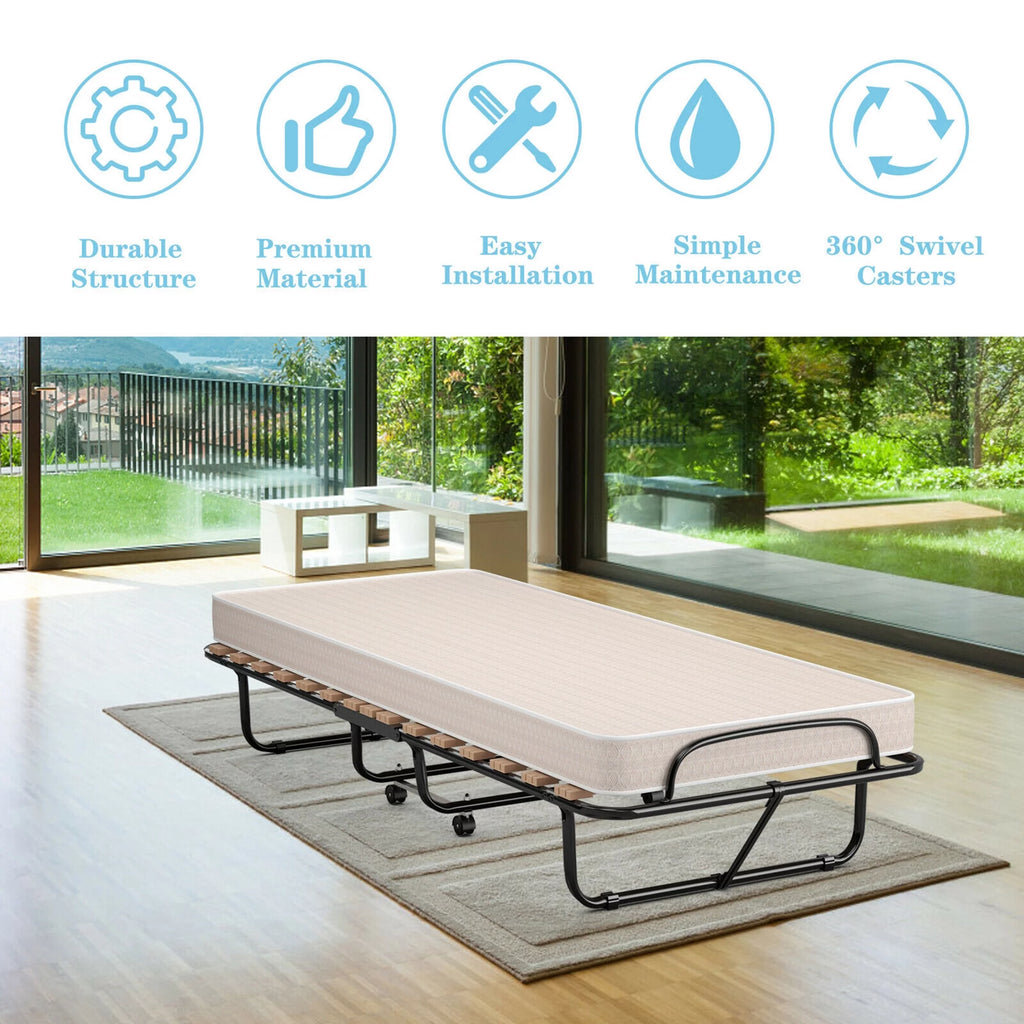 Folding Bed with Memory Foam Mattress W790149