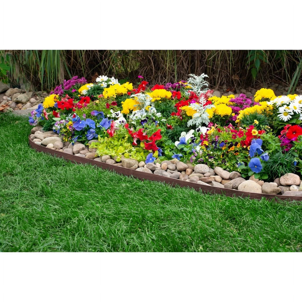 Heavy Duty No-Dig Landscape Edging, 90 ft. kit, Brown Woodgrain Q61747