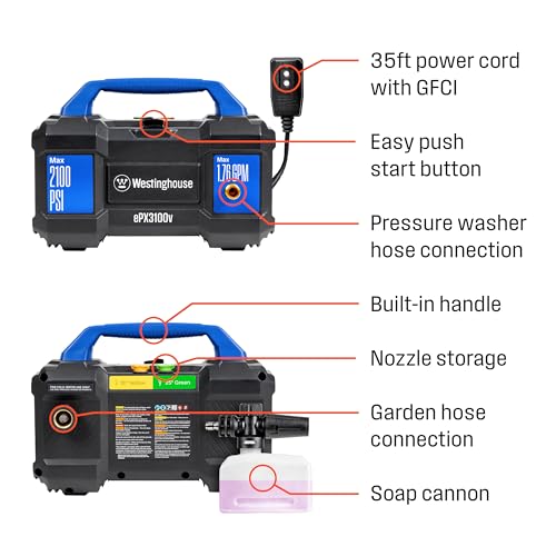 Electric Pressure Washer, 2100 Max PSI 1.76 Max GPM M41686