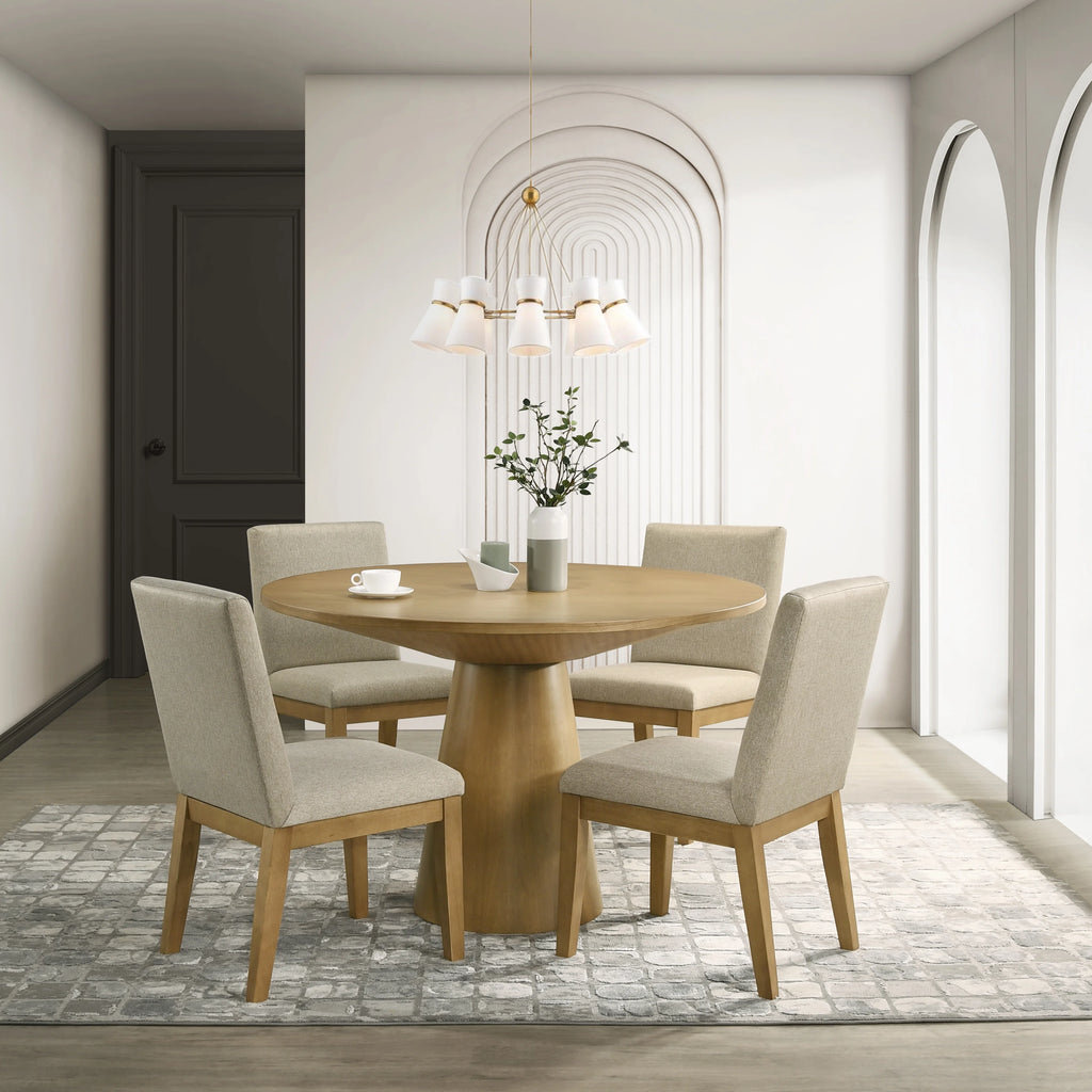 Round Pedestal Dining Set with 4 Chairs J8269