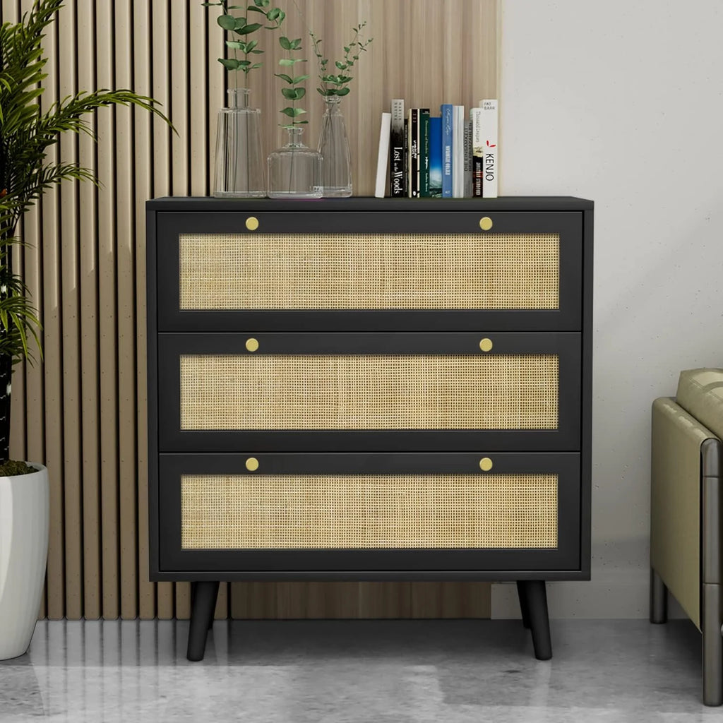 White 3 Drawer Wood Dresser H80465