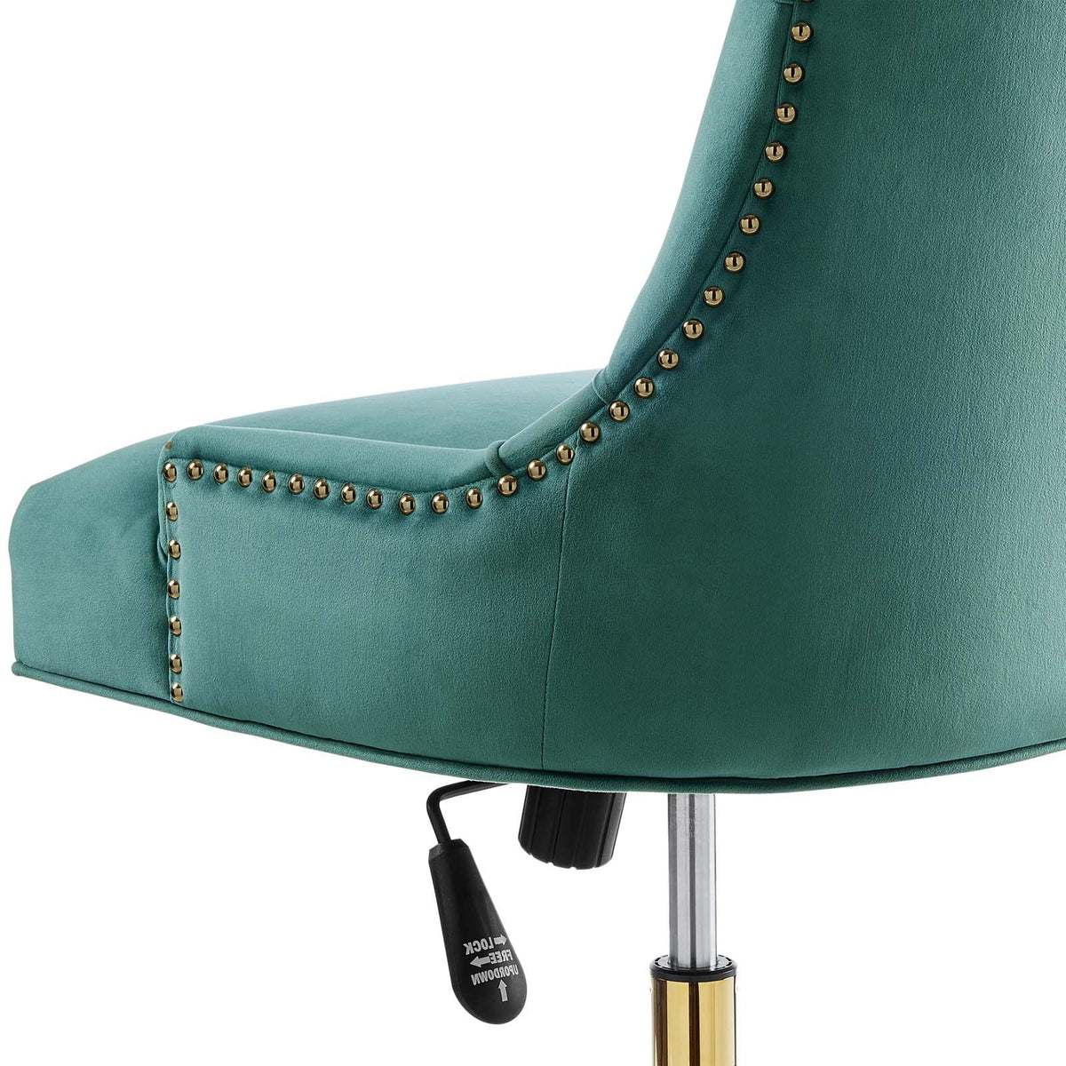 Velvet Gold Teal Blue Tufted Chair B68306