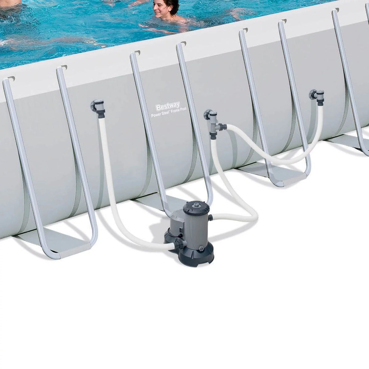 24 x 12-Foot Rectangular Above Ground Swimming Pool Set with Pump K8859