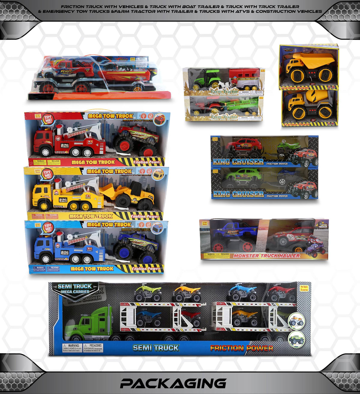 12 Friction Powered Trucks R37183