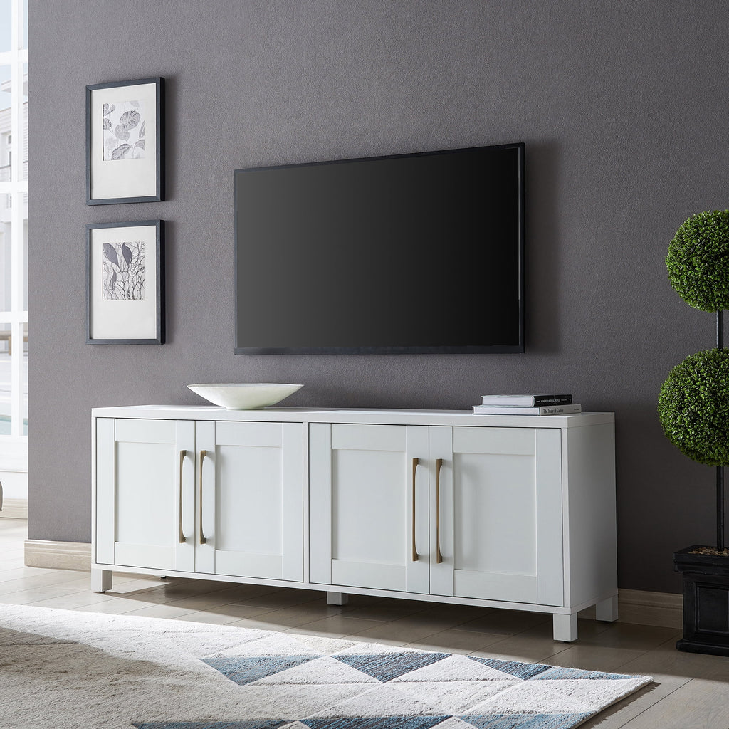 White Rectangular TV Stand E9852